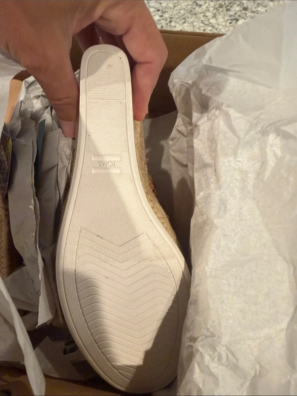 Toms Woven Monica Mule Wedge Slides size 8